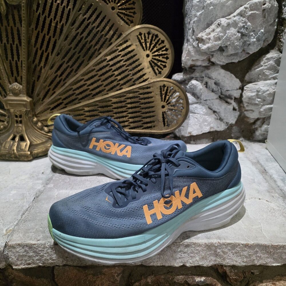 Hoka One One Bondi 8 Wide Men's US Size 15 2E Wide Blue Running Shoes